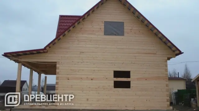 Строительство дома из бруса по проекту ДБ 56 в Тульской области Заокском районе, фото 17 из 20
