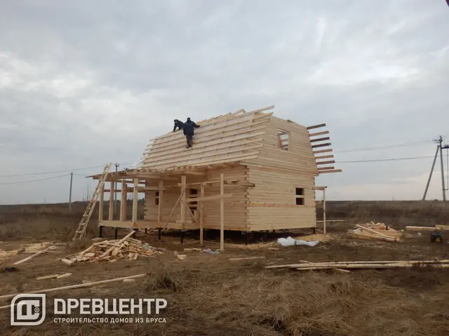 Строительство дома из бруса по проекту ДБ89 в Заокском районе, фото 9 из 15
