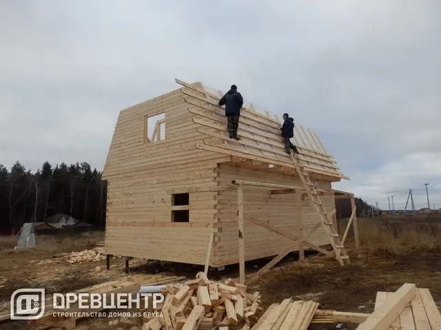 Строительство дома из бруса по проекту ДБ89 в Заокском районе, фото 8 из 15
