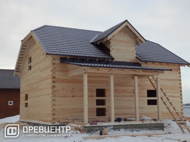 Строительство дома из бруса по проекту ДБ74 в Александровском районе, фото 9 из 16