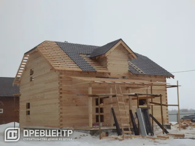 Строительство дома из бруса по проекту ДБ74 в Александровском районе, фото 8 из 16