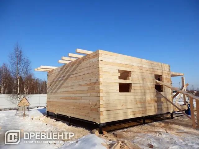 Строительство дома из бруса по проекту ДБ94 в Клинском районе МО, фото 7 из 17