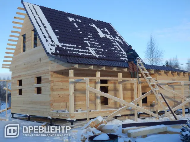 Строительство дома из бруса по проекту ДБ94 в Клинском районе МО, фото 9 из 17