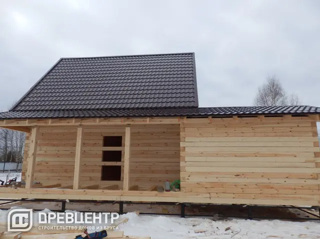 Строительство дома из бруса по проекту ДБ94 в Клинском районе МО, фото 12 из 17