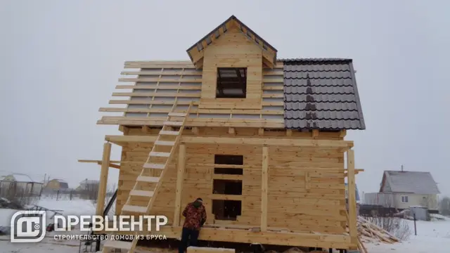 Строительство дома из бруса по проекту ДБ60 в г.Талдом, фото 11 из 20