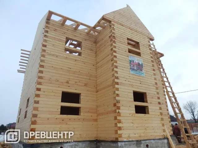 Строительство дома из бруса по проекту ДБ88 в Костромской области пос.Никольское, фото 16 из 18