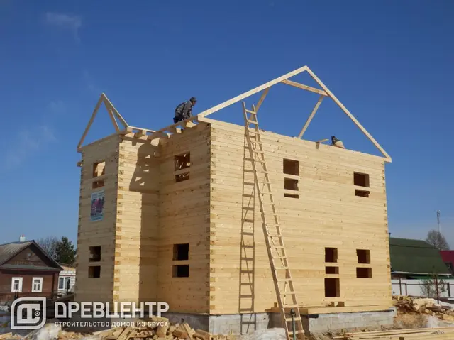 Строительство дома из бруса по проекту ДБ88 в Костромской области пос.Никольское, фото 12 из 18