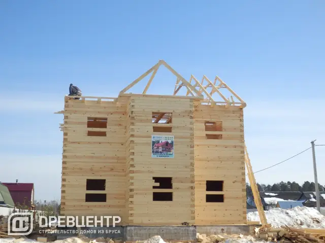 Строительство дома из бруса по проекту ДБ88 в Костромской области пос.Никольское, фото 13 из 18
