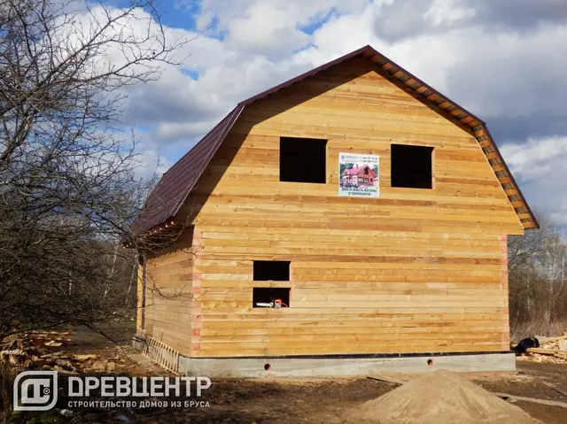 Строительство дома из бруса по проекту ДБ96 в Алексинском районе с обработкой антисептиком, фото 17 из 17