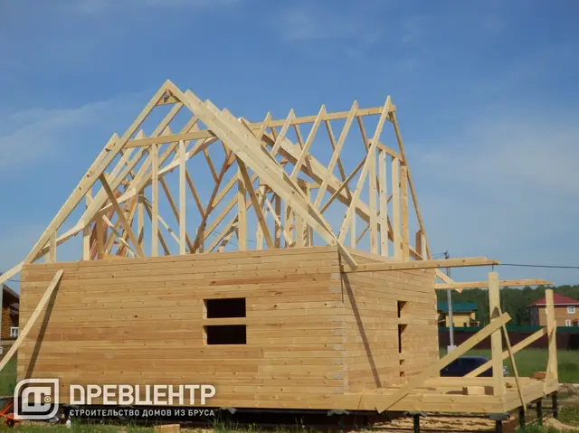 Строительство дома из бруса по проекту ДБ31 в Боровском районе Калужской области, фото 14 из 24