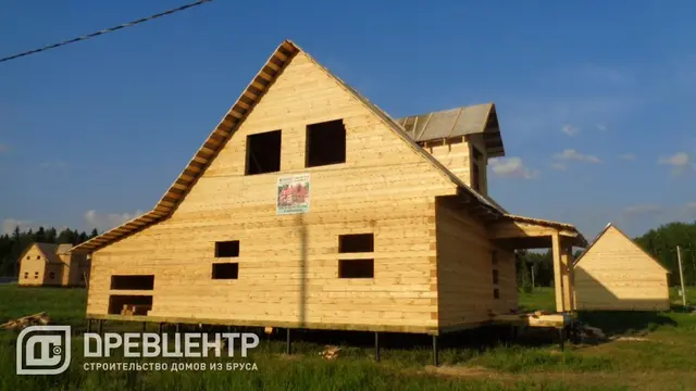 Строительство дома из бруса по проекту ДБ102 в Пушкинском районе Московской области, фото 14 из 16