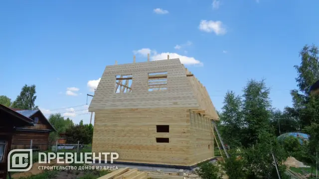 Строительство дома из бруса 6х8 в Талдомском районе д.Устье - Стрелка, фото 12 из 17