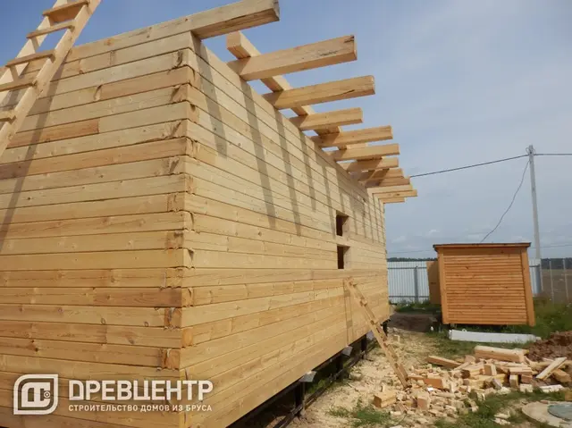 Строительство дома из бруса по проекту ДБ4 в Петушинском районе Владимирской области, фото 10 из 21