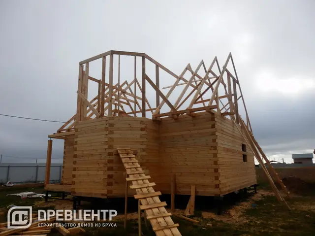 Строительство дома из бруса по проекту ДБ4 в Петушинском районе Владимирской области, фото 14 из 21