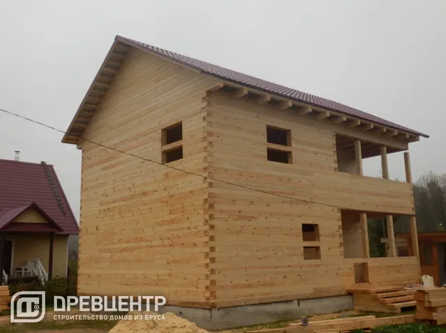 Строительство дома из бруса 8х10 в Чеховском районе., фото 14 из 16