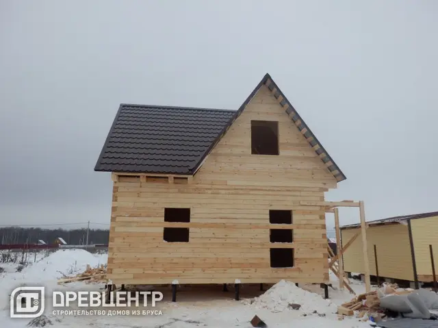 Строительство дома из бруса по проекту ДБ 9 в Чеховском районе д.Шарапово, фото 8 из 11