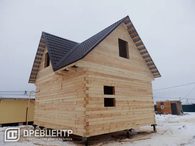 Строительство дома из бруса по проекту ДБ 9 в Чеховском районе д.Шарапово, фото 10 из 11