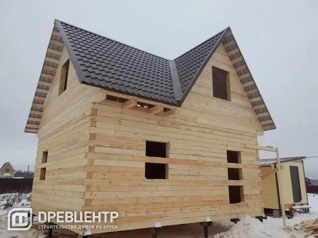 Строительство дома из бруса по проекту ДБ 9 в Чеховском районе д.Шарапово, фото 9 из 11