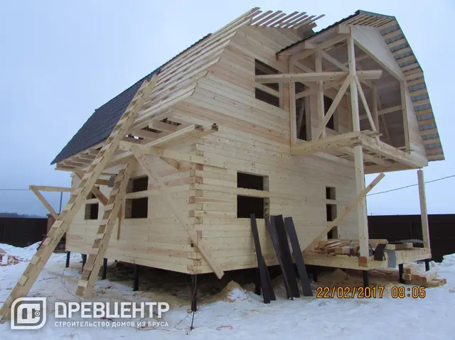 Строительство дома из бруса по проекту ДБ 96 во Владимирской области д.Старое Анино, фото 12 из 20