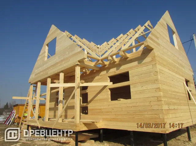 Строительство дома из бруса по проекту ДБ17 в Рузском районе д.Григорово, фото 11 из 22