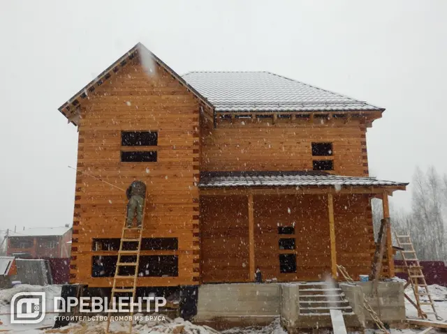 Строительство дома из бруса по проекту Дб 119 в Рузском районе, фото 16 из 22