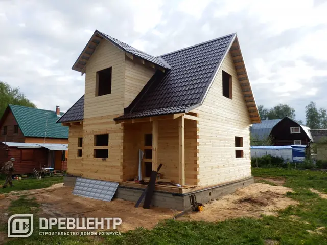 Строительство дома из бруса по проекту ДБ 114 в Волоколамском районе, фото 18 из 22
