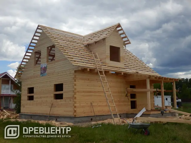 Строительство дома из бруса по проекту ДБ 95 в Раменском районе с.Новохаритоновское, фото 9 из 13