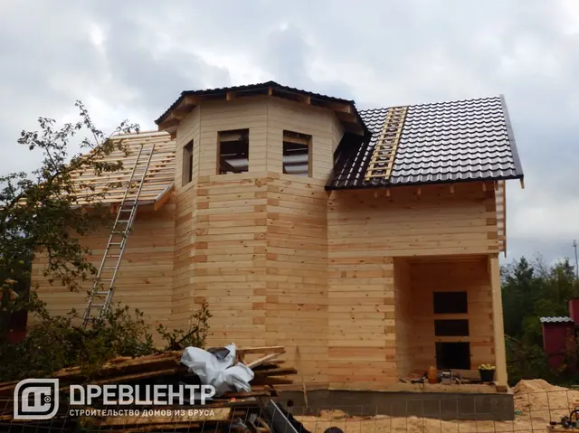Строительство дома из бруса по проекту Дб80 в Боровском районе Калужской области, фото 11 из 14