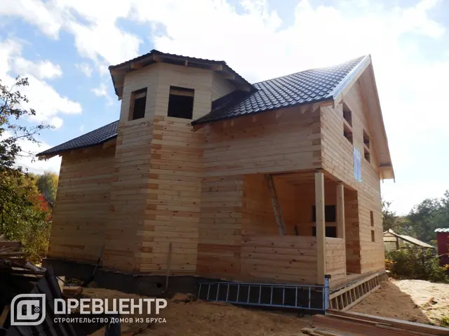 Строительство дома из бруса по проекту Дб80 в Боровском районе Калужской области, фото 12 из 14