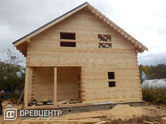 Строительство дома из бруса по проекту Дб80 в Боровском районе Калужской области, фото 9 из 14