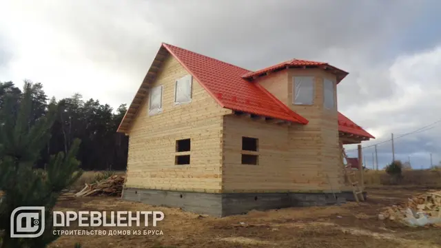 Строительство дома из бруса по проекту ДБ62 в Заокском районе д.Кошкино, фото 14 из 17