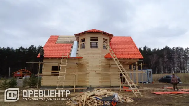 Строительство дома из бруса по проекту ДБ62 в Заокском районе д.Кошкино, фото 11 из 17