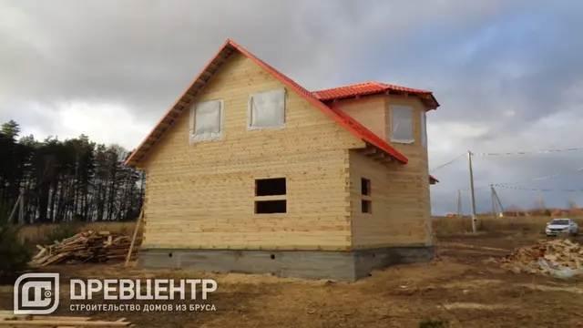Строительство дома из бруса по проекту ДБ62 в Заокском районе д.Кошкино, фото 13 из 17