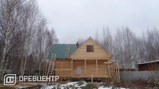 Строительство дома из бруса по проекту ДБ17 в Дмитровском районе СНТ "Яхрома Ривер", фото 7 из 12