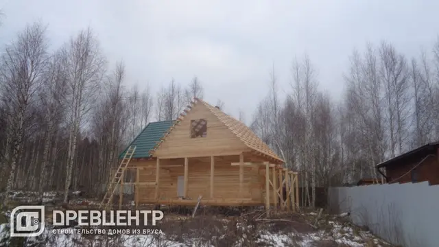 Строительство дома из бруса по проекту ДБ17 в Дмитровском районе СНТ "Яхрома Ривер", фото 8 из 12