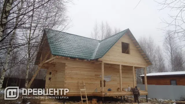 Строительство дома из бруса по проекту ДБ17 в Дмитровском районе СНТ "Яхрома Ривер", фото 9 из 12
