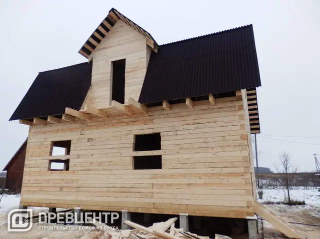 Строительство дома из бруса 7х9 в Раменском районе село Михеево, фото 8 из 10