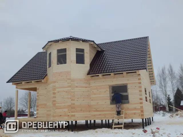 Строительство дома из бруса по проекту ДБ 62 в Волоколамском районе д. Рождественно, фото 11 из 13