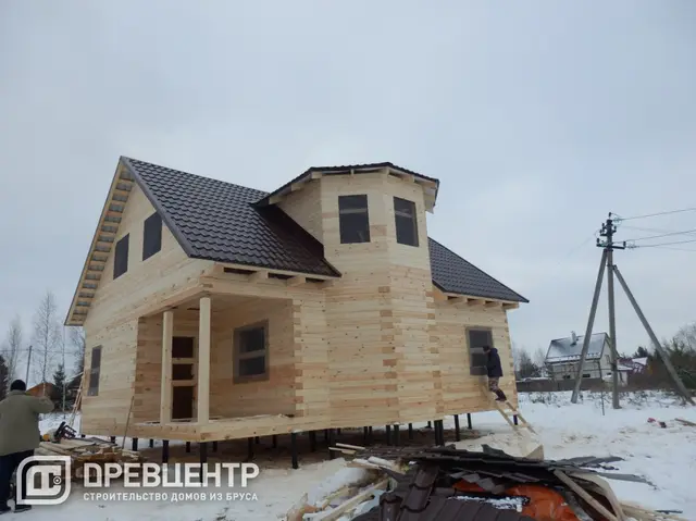Строительство дома из бруса по проекту ДБ 62 в Волоколамском районе д. Рождественно, фото 9 из 13