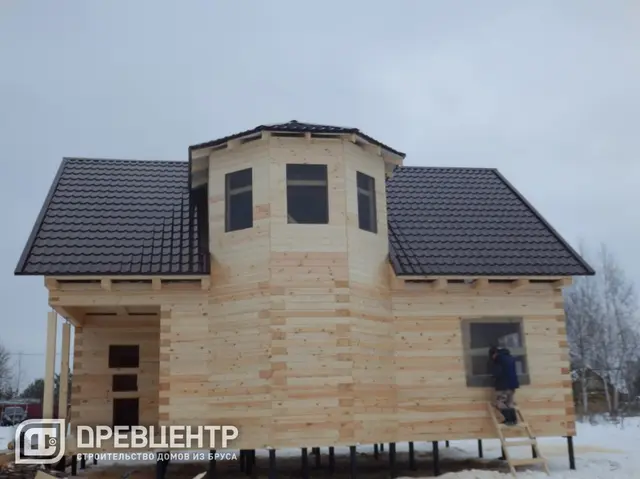 Строительство дома из бруса по проекту ДБ 62 в Волоколамском районе д. Рождественно, фото 10 из 13