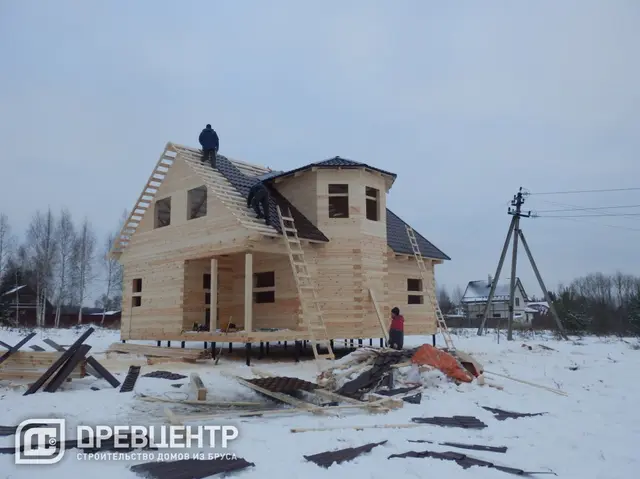 Строительство дома из бруса по проекту ДБ 62 в Волоколамском районе д. Рождественно, фото 7 из 13