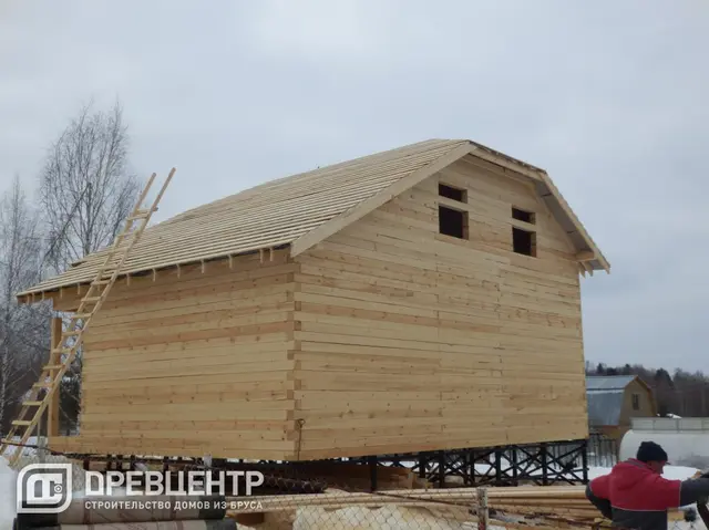 Строительство дома из бруса по проекту ДБ 105 в Сергиево Посадском районе д.Псарево, фото 8 из 16