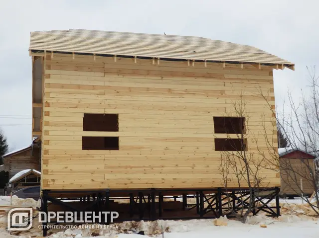 Строительство дома из бруса по проекту ДБ 105 в Сергиево Посадском районе д.Псарево, фото 12 из 16
