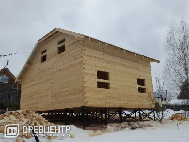 Строительство дома из бруса по проекту ДБ 105 в Сергиево Посадском районе д.Псарево, фото 11 из 16