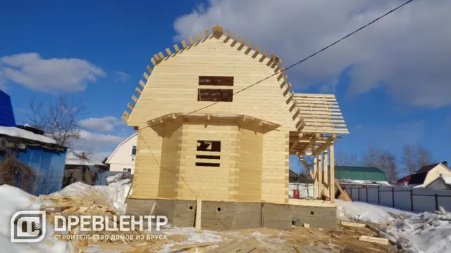 Строительство дома из бруса по проекту ДБ14 в Можайском районе СНТ Дружба, фото 13 из 20
