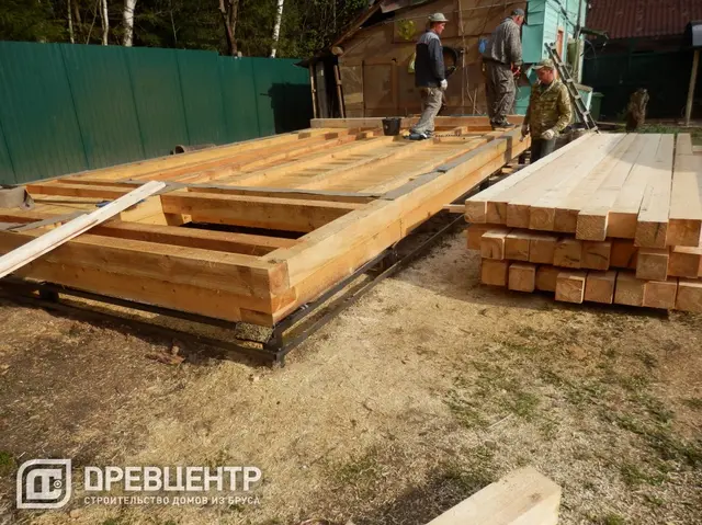 Строительство бани из бруса по проекту Б2 в Солнечногорском районе д.Радумля, фото 4 из 15