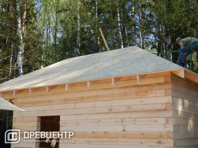 Строительство бани из бруса по проекту Б2 в Солнечногорском районе д.Радумля, фото 10 из 15