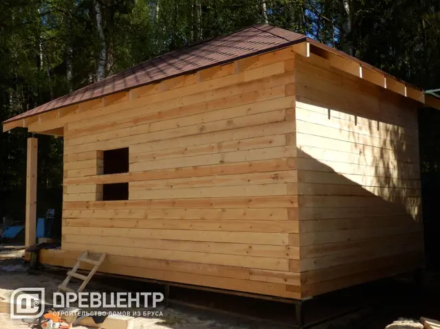 Строительство бани из бруса по проекту Б2 в Солнечногорском районе д.Радумля, фото 14 из 15