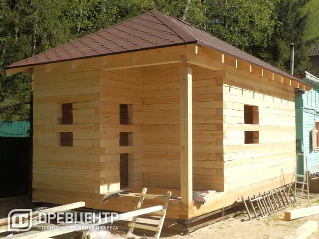 Строительство бани из бруса по проекту Б2 в Солнечногорском районе д.Радумля, фото 15 из 15