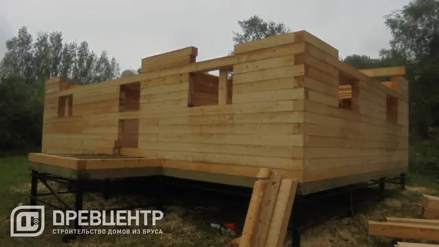 Строительство дома из бруса по проекту ДБ 47 в Сергиево Посадском районе СНТ Салют, фото 8 из 22